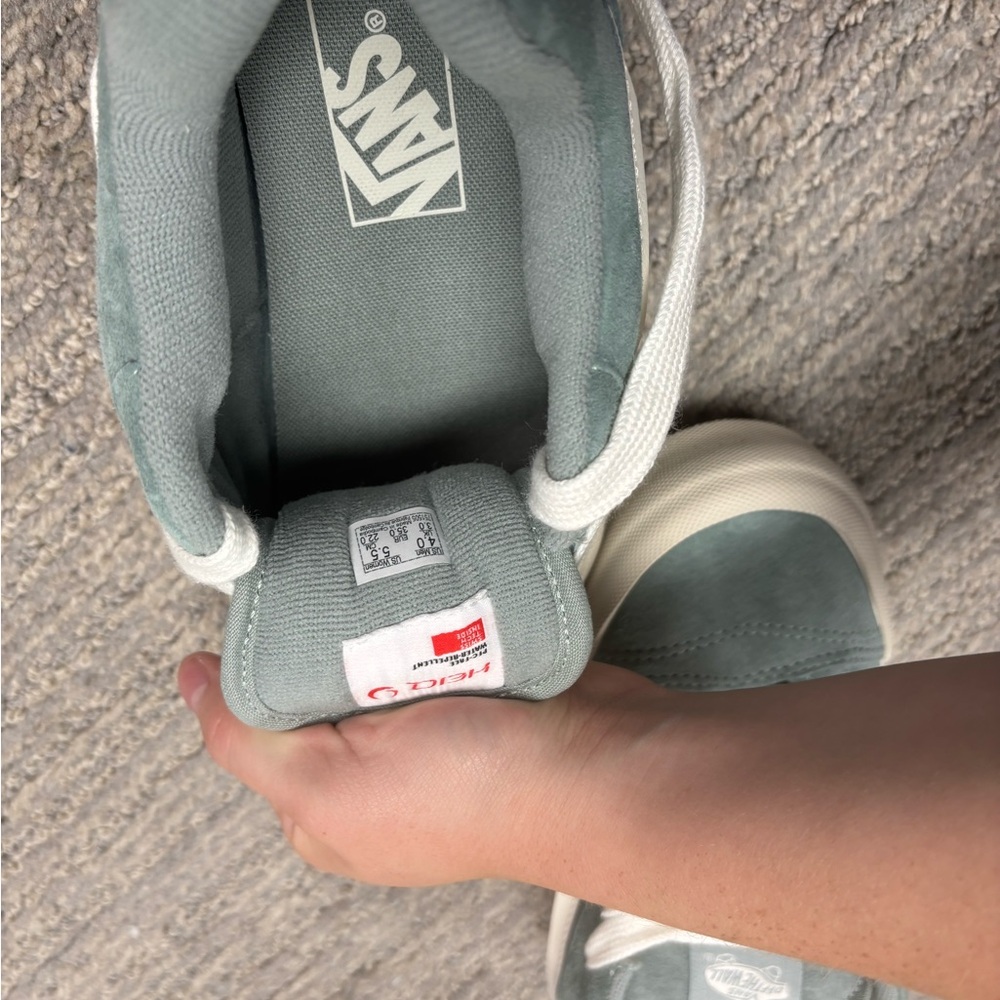 Vans Mint Green and Cream Sneakers